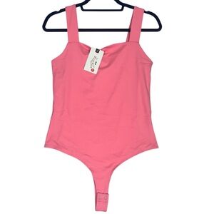 New Reoria Salmon Pink Body Suit Womens Large Scoop Neck Thong New With Tags